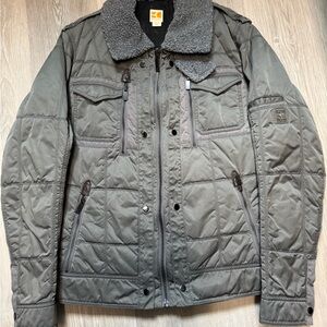 Boss Orange Men  Quilted Jacket Medium Grey/green